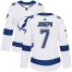Adidas Tampa Bay Lightning #7 Mathieu Joseph White Road Authentic Womens Stitched NHL Jersey