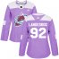 Adidas Colorado Avalanche #92 Gabriel Landeskog Purple Authentic Fights Cancer Womens Stitched NHL Jersey