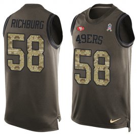 Nike San Francisco 49ers #58 Weston Richburg Green Mens Stitched NFL Limited Salute To Service Tank Top Jersey