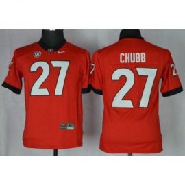 Youth Georgia Bulldogs #27 Nick Chubb Red Stitched NCAA Jersey