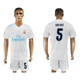 Real Madrid #5 Varane White Home Soccer Club Jersey
