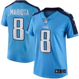 Nike Tennessee Titans #8 Marcus Mariota Light Blue Womens Stitched NFL Limited Rush Jersey