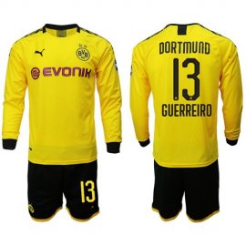 Dortmund #13 Guerreiro Home Long Sleeves Soccer Club Jersey