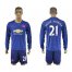 Manchester United #21 Ander Herrera Away Long Sleeves Soccer Club Jersey