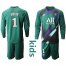 Paris Saint Germain #1 Buffon Green Goalkeeper Long Sleeves Kid Soccer Club Jersey