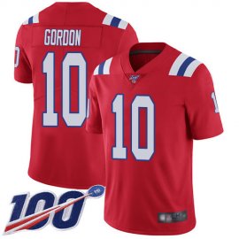 Nike New England Patriots #10 Josh Gordon Red Alternate Mens Stitched NFL 100th Season Vapor Limited Jersey