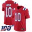 Nike New England Patriots #10 Josh Gordon Red Alternate Mens Stitched NFL 100th Season Vapor Limited Jersey