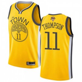 Nike Golden State Warriors #11 Klay Thompson Gold 2022 NBA Finals Swingman Earned Edition Jersey Mens