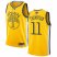 Nike Golden State Warriors #11 Klay Thompson Gold 2022 NBA Finals Swingman Earned Edition Jersey Mens