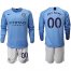 Manchester City Personalized Home Long Sleeves Soccer Club Jersey