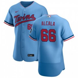 Minnesota Twins #66 Jorge Alcala Mens Nike Light Blue Alternate 2020 Authentic Team MLB Jersey