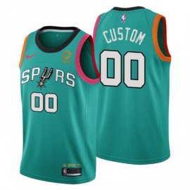 Nike Spurs Custom Mens 2022-23 City Edition NBA Jersey – Cherry Blossom Teal