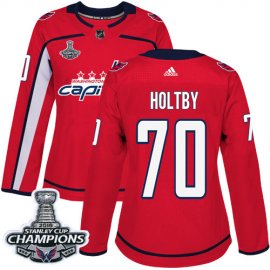 Adidas Washington Capitals #70 Braden Holtby Red Home Authentic Stanley Cup Final Champions Womens Stitched NHL Jersey