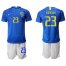 Brazil #23 Ederson Blue Soccer Country Jersey