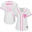Minnesota Twins #34 Kirby Puckett White/Pink Fashion Womens Stitched MLB Jersey