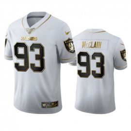 Las Vegas Raiders #93 Terrell Mcclain Mens Nike White Golden Edition Vapor Limited NFL 100 Jersey
