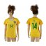 Womens Brazil #14 GIL Home Soccer Country Jersey