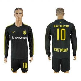 Dortmund #10 Mkhitaryan Away Long Sleeves Soccer Club Jersey