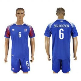 Iceland #6 Sigurdsson Home Soccer Country Jersey