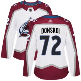 Adidas Colorado Avalanche #72 Joonas Donskoi White Road Authentic Womens Stitched NHL Jersey