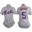 New York Mets #5 David Wright White(Blue Strip) Womens Home Stitched MLB Jersey