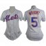 New York Mets #5 David Wright White(Blue Strip) Womens Home Stitched MLB Jersey