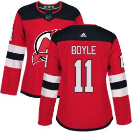 Adidas New Jersey Devils #11 Brian Boyle Red Home Authentic Womens Stitched NHL Jersey