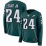 Nike Philadelphia Eagles #24 Darius Slay Jr Green Team Color Womens Stitched NFL Limited Therma Long Sleeve Jersey