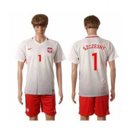 Poland #1 Szczesny Home Soccer Country Jersey