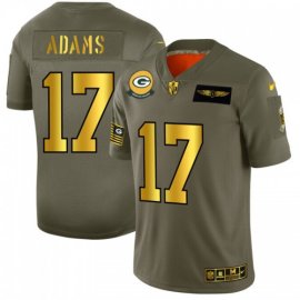 Green Bay Packers #17 Davante Adams NFL Mens Nike Olive Gold 2019 Salute to Service Limited Jersey