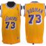 Los Angeles Lakers 73 Rodman Yellow Jersey Cheap