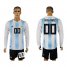 Argentina Personalized Home Long Sleeves Soccer Country Jersey