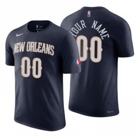 New Orleans Pelicans Custom Black Mens Nike 2021-22 NBA 75th Anniversary Diamond T-Shirt