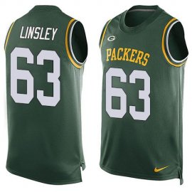 Nike Green Bay Packers #63 Corey Linsley Green Team Color Mens Stitched NFL Limited Tank Top Jersey