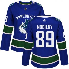 Adidas Vancouver Canucks #89 Alexander Mogilny Blue Home Authentic Womens Stitched NHL Jersey