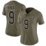 Nike New Orleans Saints #9 Drew Brees Olive Womens Stitched NFL Limited 2017 Salute to Service Jersey