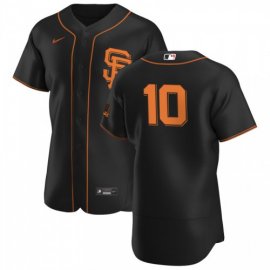 San Francisco Giants #10 Evan Longoria Mens Nike Black Alternate 2020 Authentic Player MLB Jersey