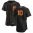 San Francisco Giants #10 Evan Longoria Mens Nike Black Alternate 2020 Authentic Player MLB Jersey