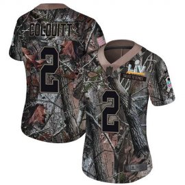 Nike Kansas City Chiefs #2 Dustin Colquitt Camo Womens Super Bowl LV Bound Stitched NFL Limited Rush Realtree Jersey