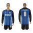 Inter Milan #8 Palacio Home Long Sleeves Soccer Club Jersey