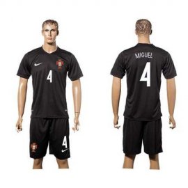 Portugal #4 Miguel SEC Away Soccer Country Jersey
