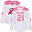Adidas New Jersey Devils #21 Kyle Palmieri White/Pink Authentic Fashion Womens Stitched NHL Jersey