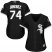 Chicago White Sox #74 Eloy Jimenez Black Alternate Womens Stitched MLB Jersey