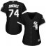 Chicago White Sox #74 Eloy Jimenez Black Alternate Womens Stitched MLB Jersey