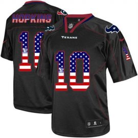 Nike Houston Texans #10 DeAndre Hopkins Black Mens Stitched NFL Elite USA Flag Fashion Jersey