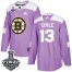 Adidas Boston Bruins #13 Charlie Coyle Purple Authentic Fights Cancer 2019 Stanley Cup Final Stitched NHL Jersey