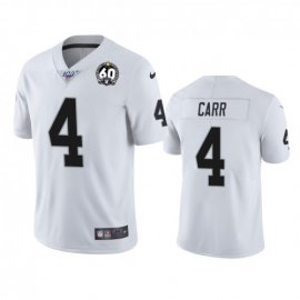 Nike Las Vegas Raiders #4 Derek Carr White 60th Anniversary Vapor Limited Stitched NFL 100th Season Jersey