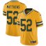 Nike Green Bay Packers #52 Clay Matthews Yellow Mens Stitched NFL Limited Rush Jersey