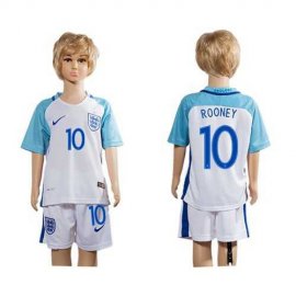 England #10 Rooney Home Kid Soccer Country Jersey