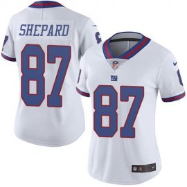 Nike New York Giants #87 Sterling Shepard White Womens Stitched NFL Limited Rush Jersey